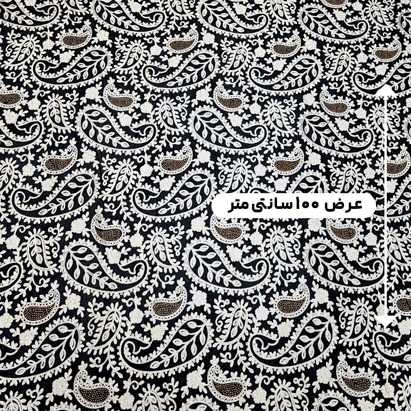 پارچه حریر سوزن دوزی هندی 19 رنگ مشکی 