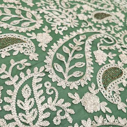 پارچه حریر سوزن دوزی هندی 19 رنگ کرفسی 