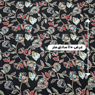 پارچه نخی باتیک چرخکاری هندی 29 رنگ مشکی 