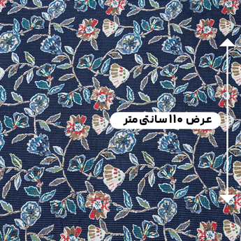 پارچه نخی باتیک چرخکاری هندی 29 رنگ سرمه ای 