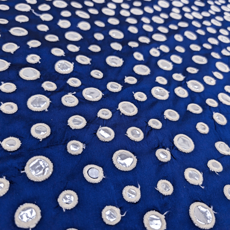 پارچه تافته آینه دوزی هندی 244 رنگ سرمه ای 