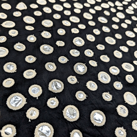 پارچه تافته آینه دوزی هندی 244 رنگ مشکی 