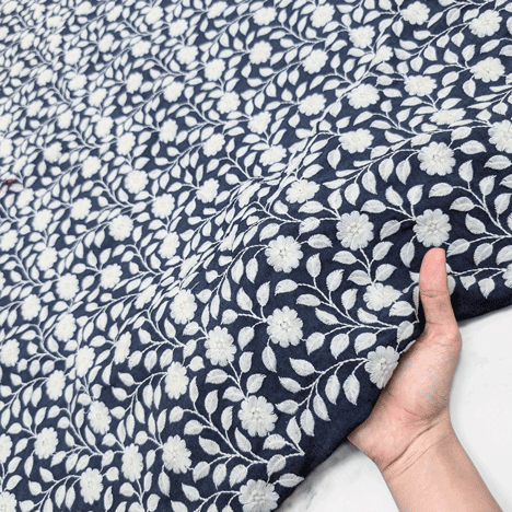 پارچه لینن جین سوزن دوزی رنگ 8 