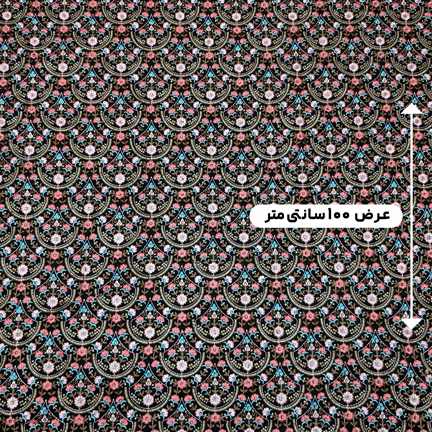 پارچه لینن سوزن دوزی دهلی 125 رنگ 3 مشکی 