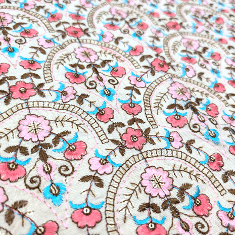 پارچه لینن سوزن دوزی دهلی 125 رنگ 4 نچرال 