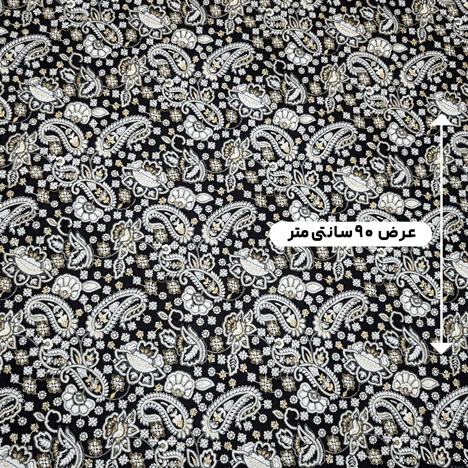 پارچه لینن سوزن دوزی هندی 142 رنگ مشکی 