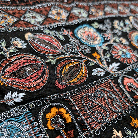 پارچه لینن سوزن دوزی هندی 147 رنگ 1 