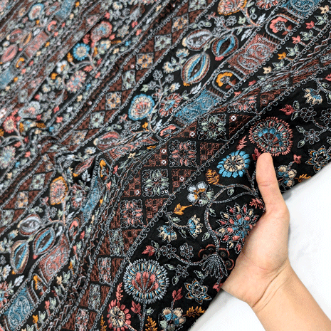 پارچه لینن سوزن دوزی هندی 147 رنگ 1 