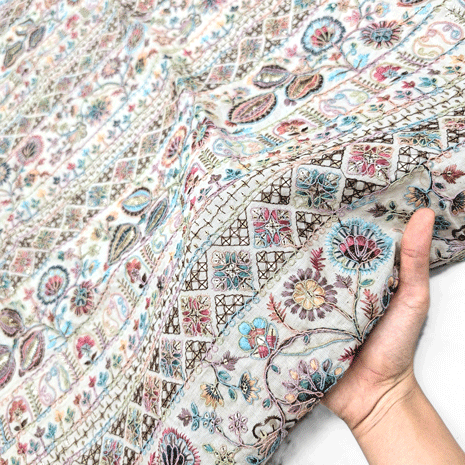 پارچه لینن سوزن دوزی هندی 147 رنگ 2 