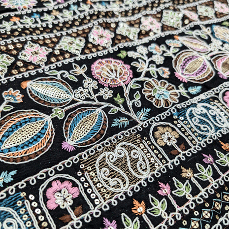 پارچه لینن سوزن دوزی هندی 147 رنگ 3 