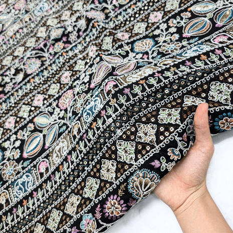 پارچه لینن سوزن دوزی هندی 147 رنگ 3 