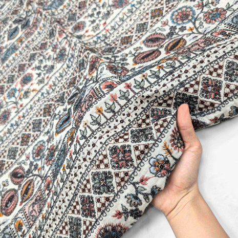 پارچه لینن سوزن دوزی هندی 147 رنگ 4 