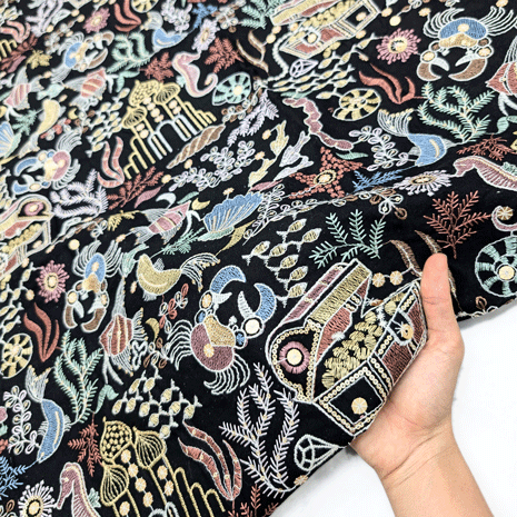 پارچه لینن سوزن دوزی هندی 148 رنگ 1 