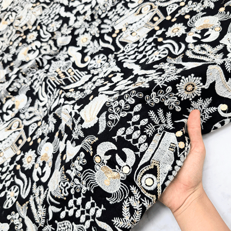 پارچه لینن سوزن دوزی هندی 148 رنگ 2 