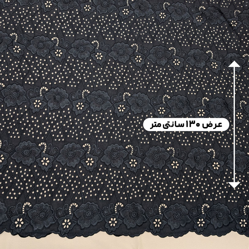 پارچه وال گلدوزی اپلیکه 4 رنگ 4-مشکی 