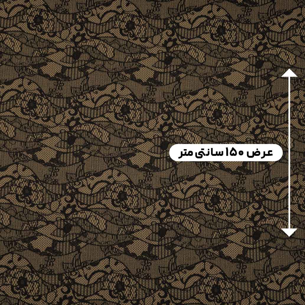 پارچه ژاکارد دانتل ترک رنگ مشکی شکلاتی 6 