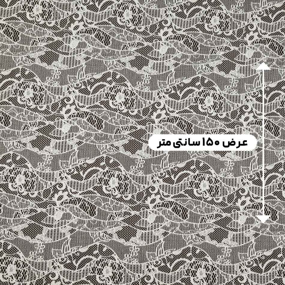پارچه ژاکارد دانتل ترک رنگ مشکی سفید 8 