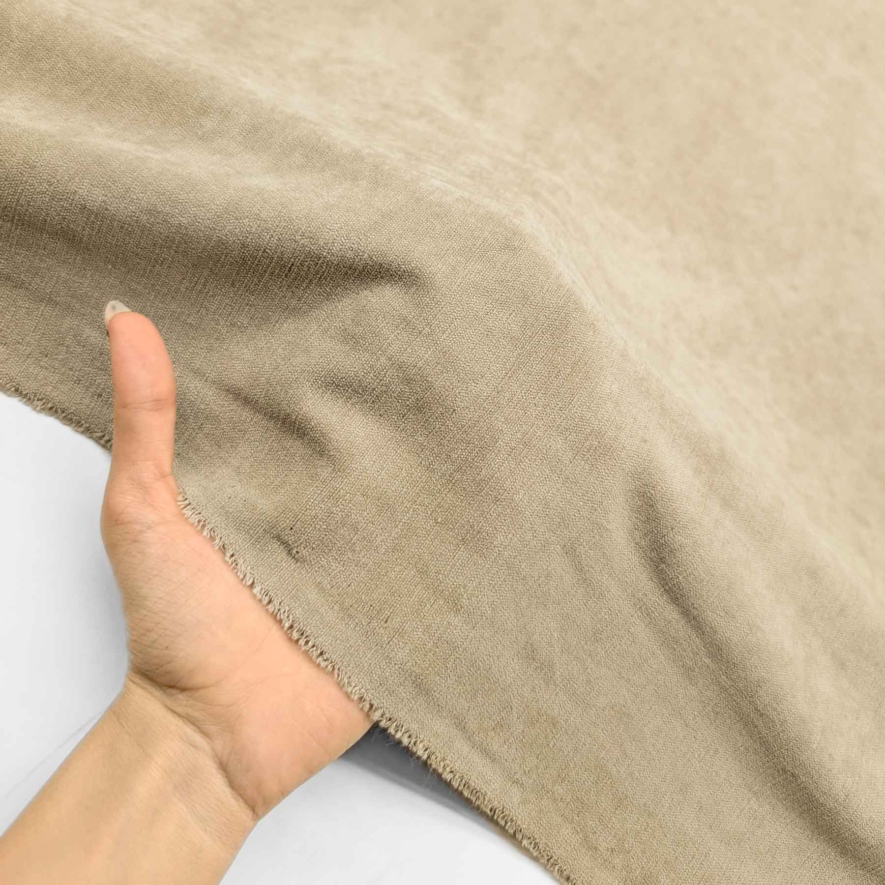 پارچه بوکله ساده رنگ کرم 