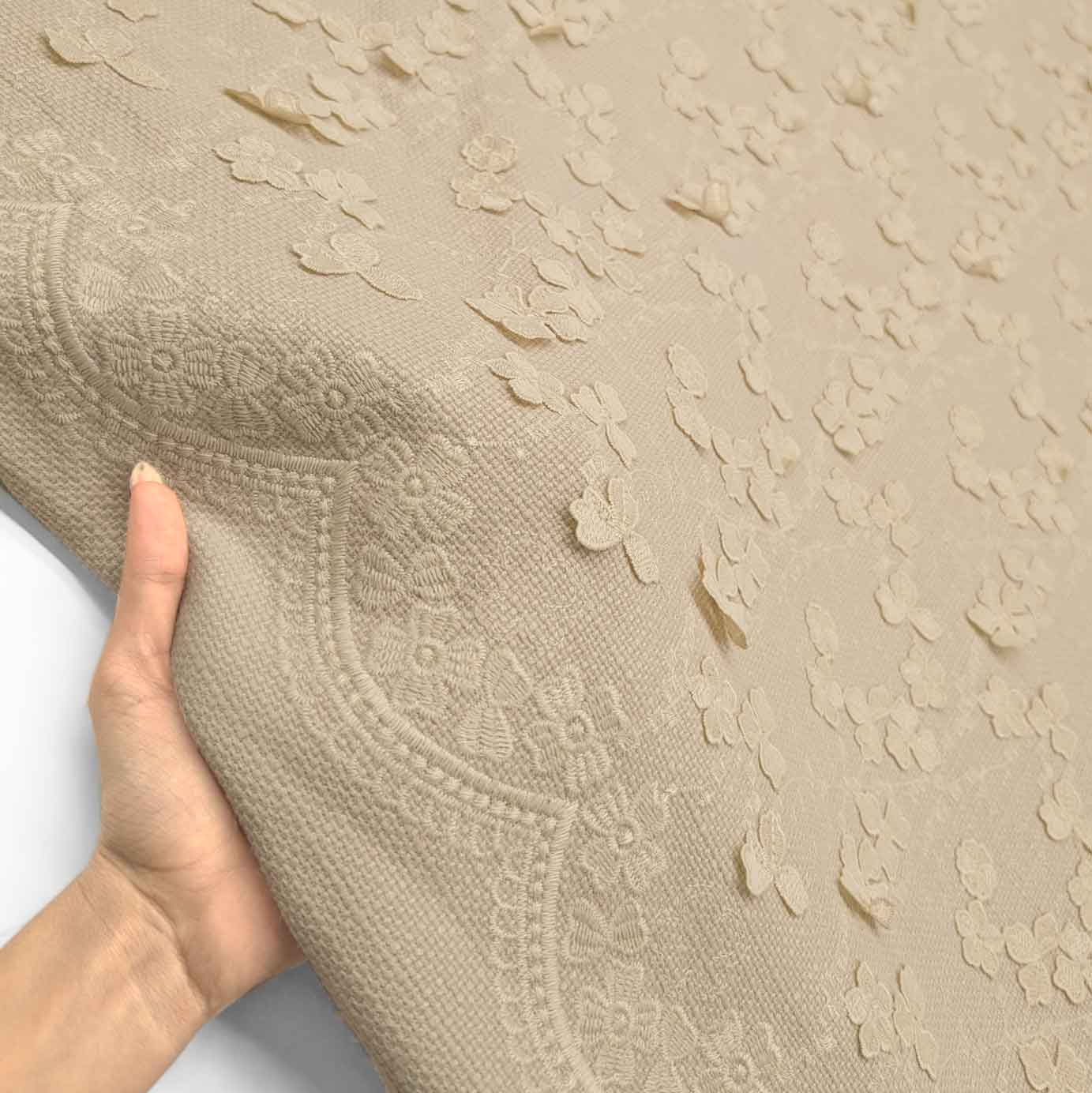 پارچه شانل اپلیکه رنگ نچرال 3 