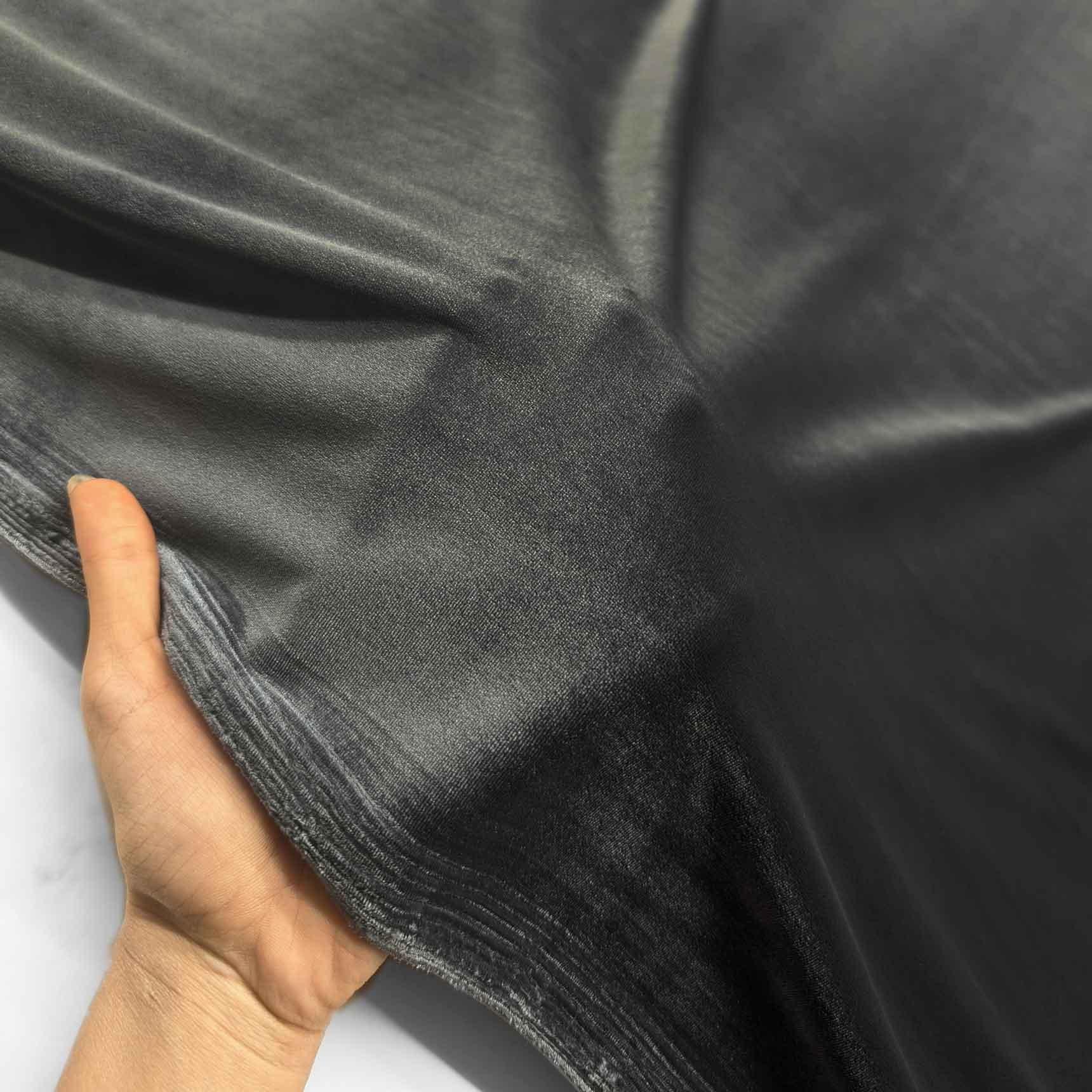 پارچه مخمل کره ای 420 رنگ طوسی 5 