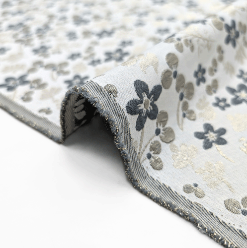 پارچه ژاکارد پنبه لمه 2017 رنگ طوسی آبی 