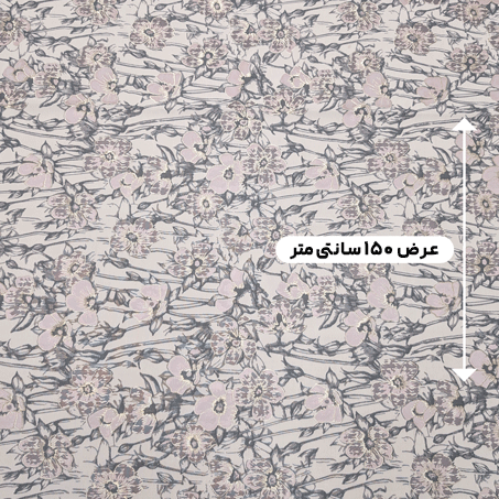 پارچه ژاکارد پنبه 4095 رنگ کرم گلبهی 