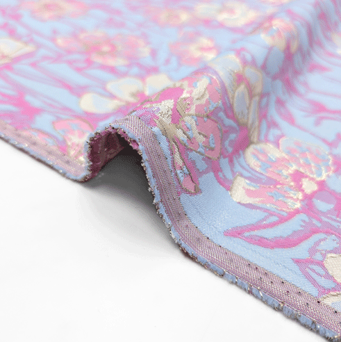 پارچه ژاکارد پنبه 4095 رنگ آسمانی سرخابی 