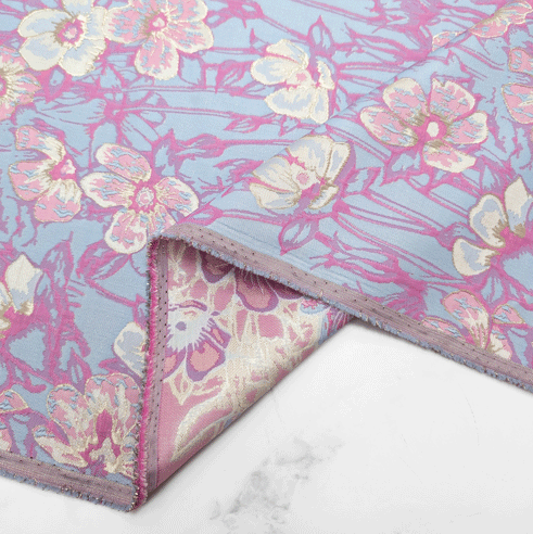 پارچه ژاکارد پنبه 4095 رنگ آسمانی سرخابی 