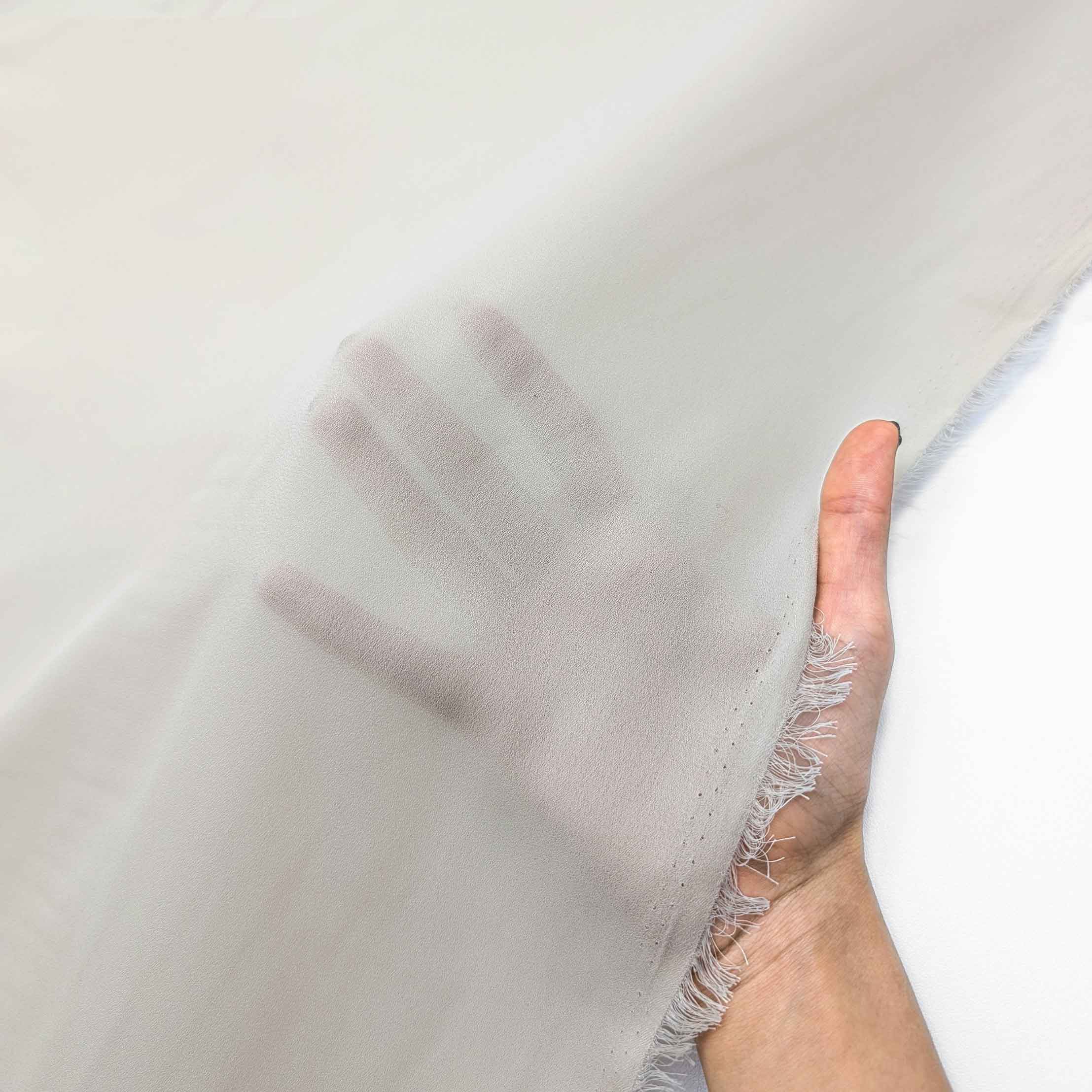 پارچه کرپ حریر ساده رنگ استخوانی 41 