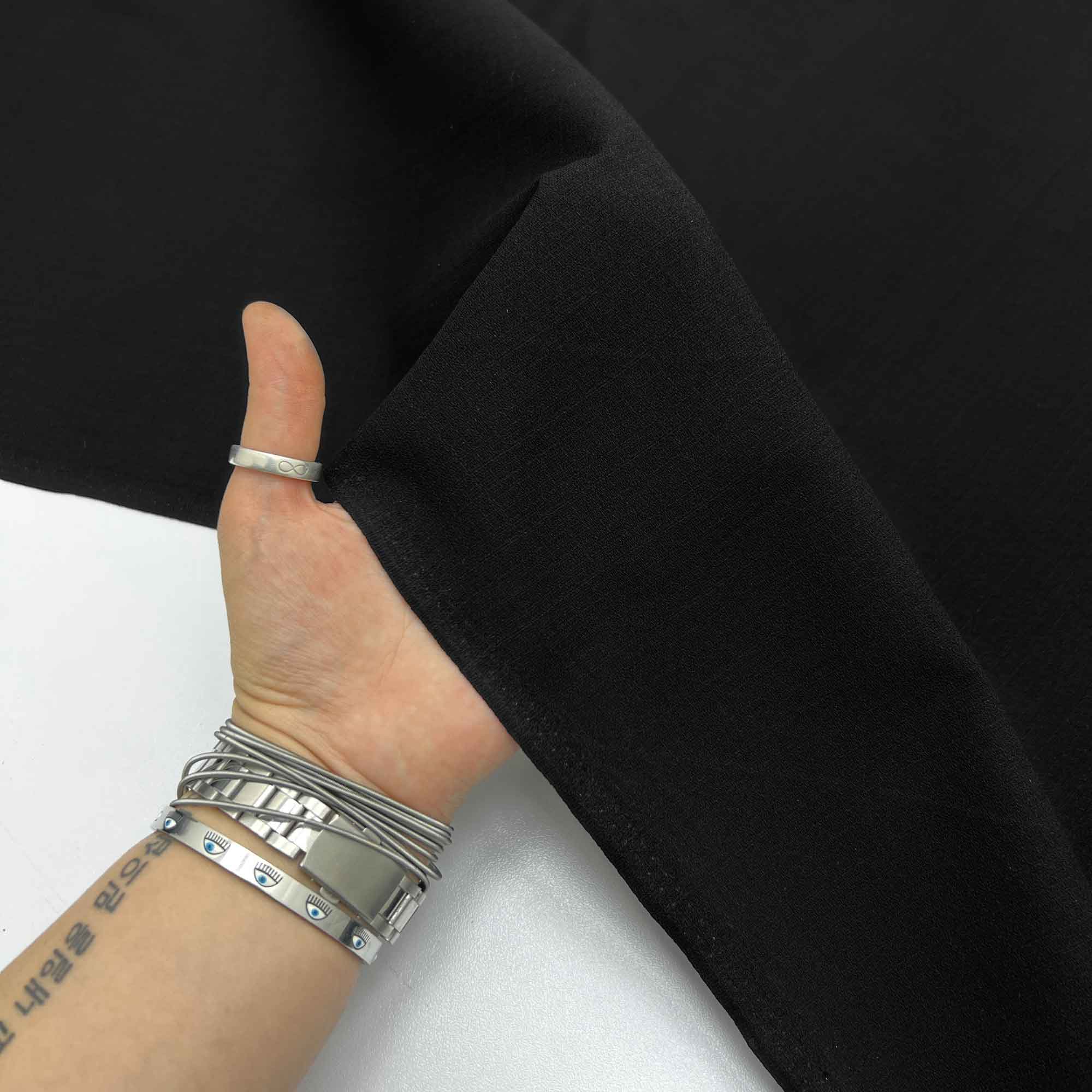 پارچه لینن کنفی رنگ مشکی 