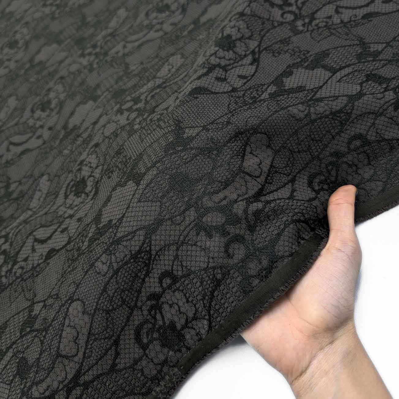 پارچه ژاکارد دانتل ترک رنگ ارتشی شکلاتی 