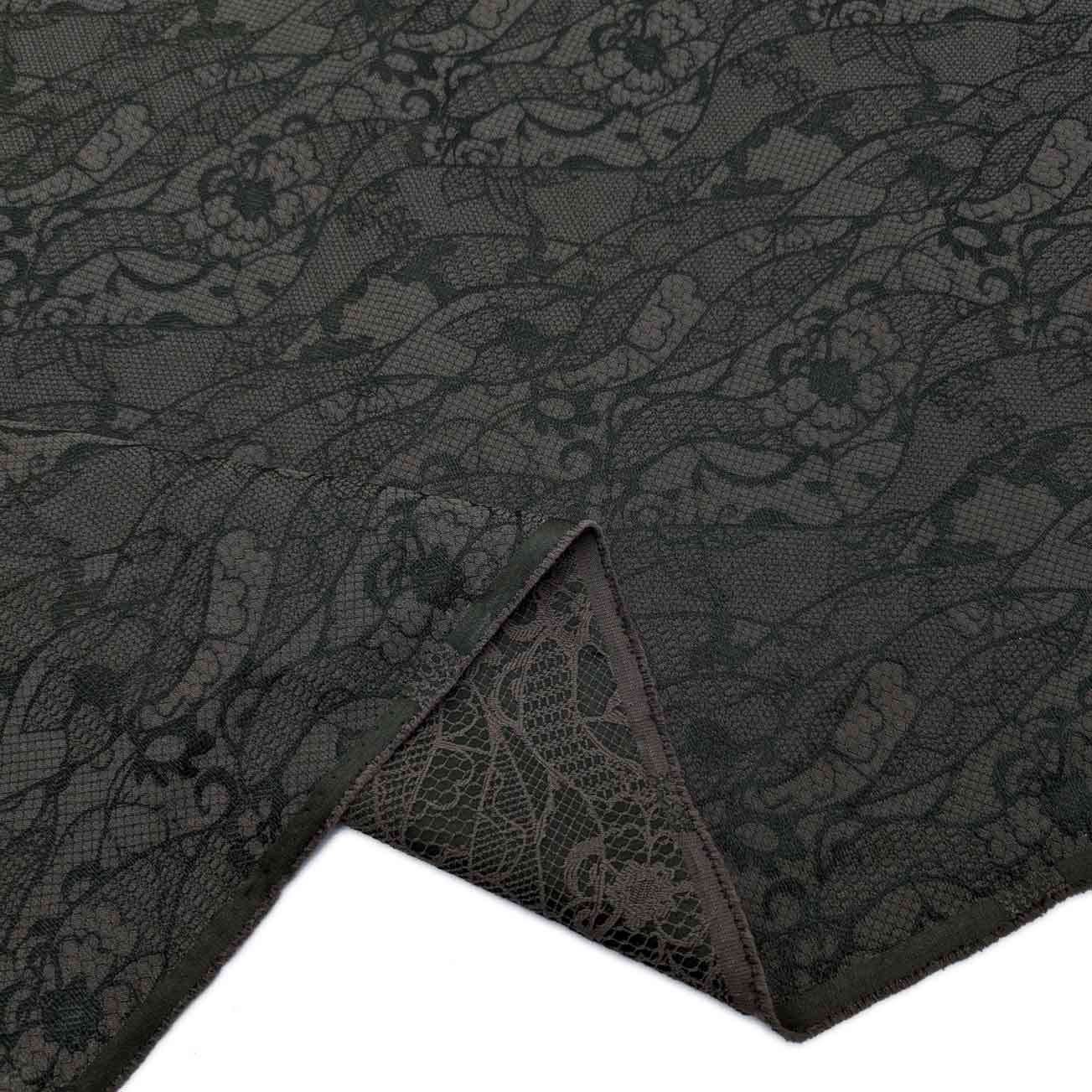 پارچه ژاکارد دانتل ترک رنگ ارتشی شکلاتی 