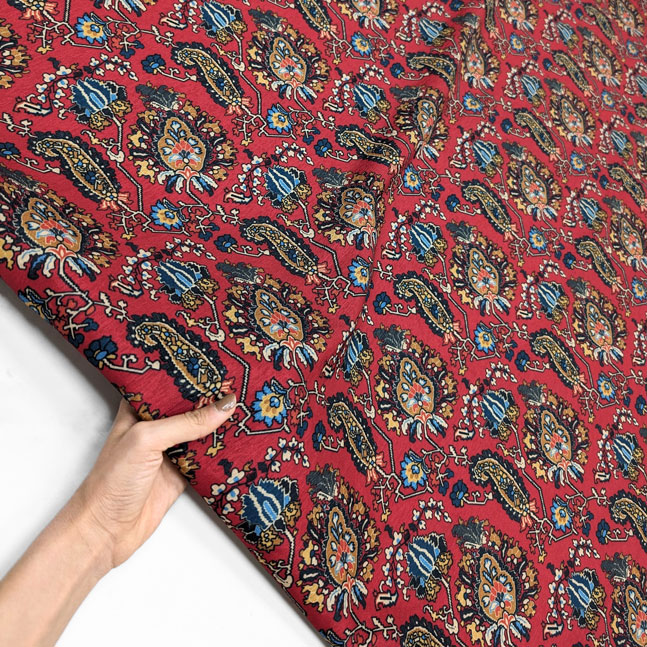 پارچه کتان لمه طرحدار رنگ 66 