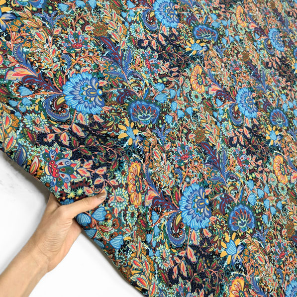 پارچه کتان لمه طرحدار رنگ 65 