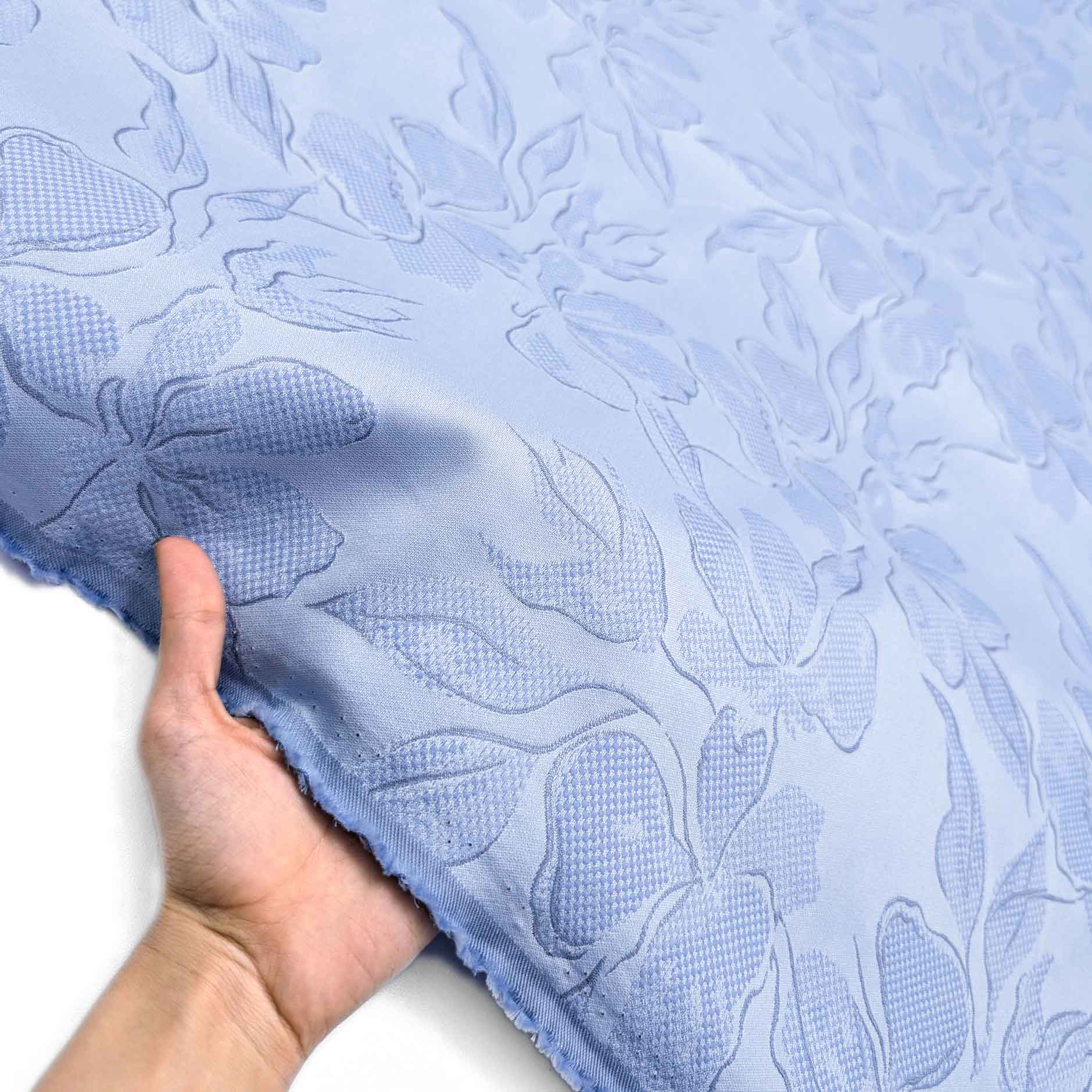 پارچه ژاکارد تافته 226 رنگ آسمانی 