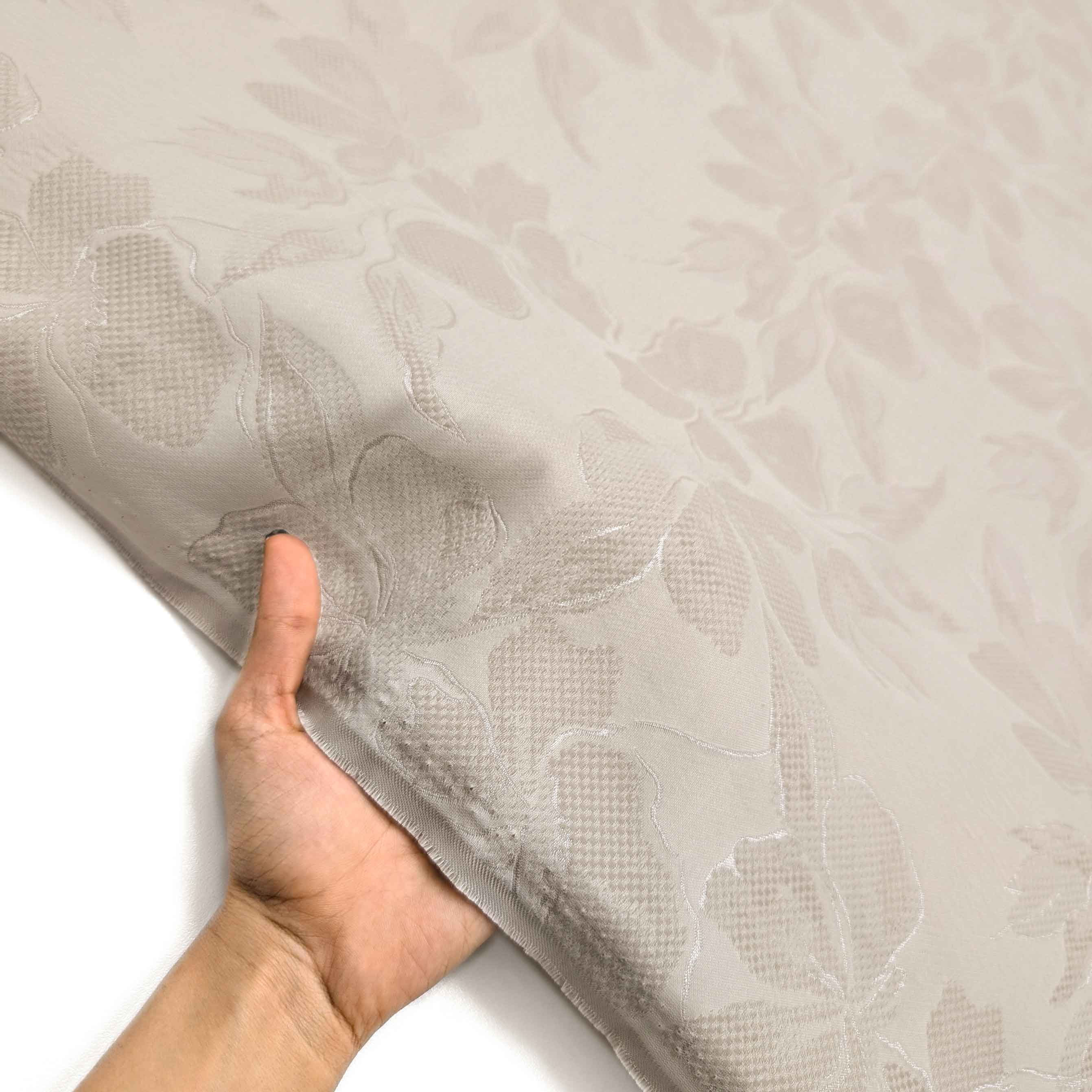 پارچه ژاکارد تافته 226 رنگ استخوانی 