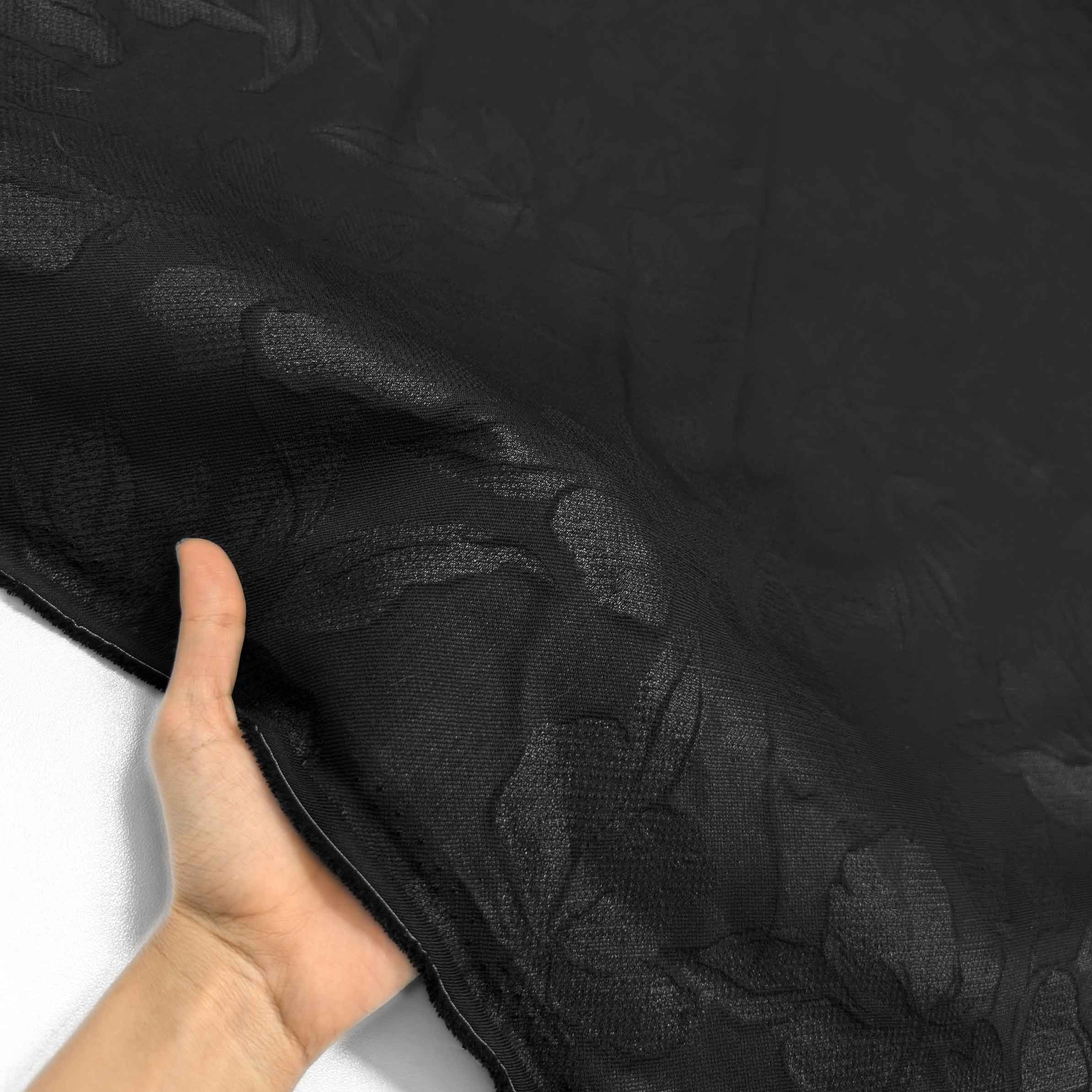 پارچه ژاکارد تافته 226 رنگ مشکی 