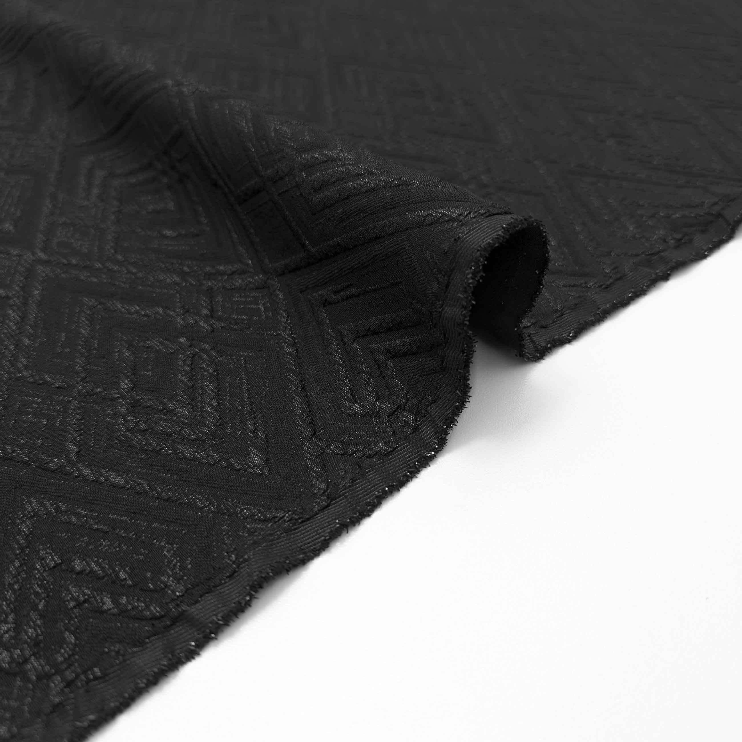 پارچه ژاکارد لمه هیلی رنگ مشکی 