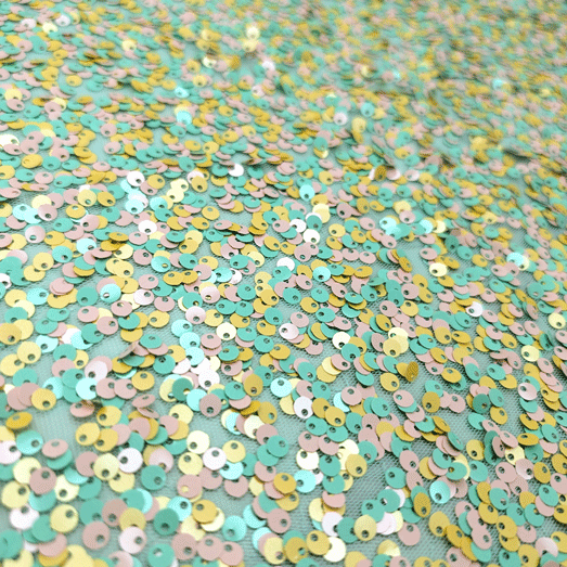 پارچه تور پولک دوزی مولتی رنگ 10 مولتی کالر 