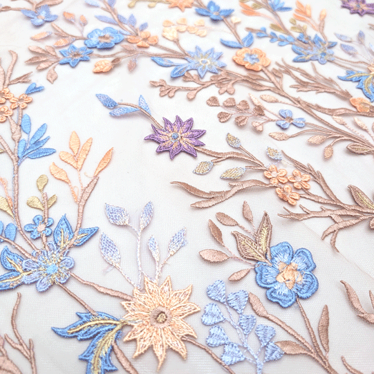 پارچه تور گلدوزی رنگ 1-9 