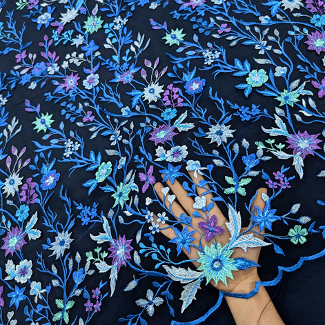 پارچه تور گلدوزی رنگ 1-12 