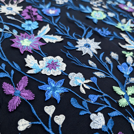 پارچه تور گلدوزی رنگ 1-12 