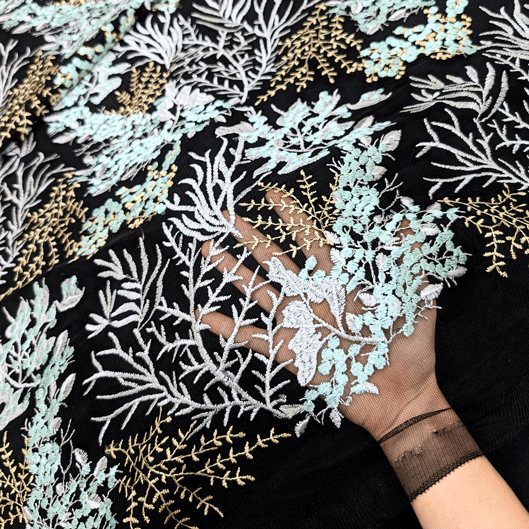 پارچه تور گلدوزی رنگ 4-2 