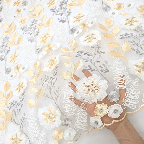 پارچه تور گلدوزی رنگ 16 