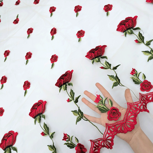 پارچه تور گلدوزی رنگ 17 