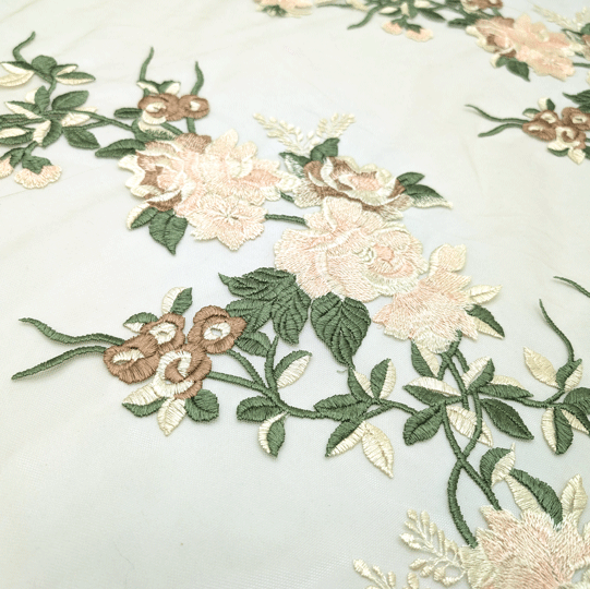 پارچه تور گلدوزی رنگ 18 