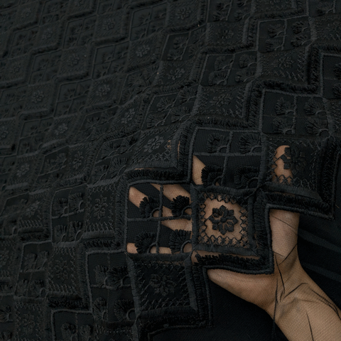 پارچه تور گلدوزی رنگ 19 