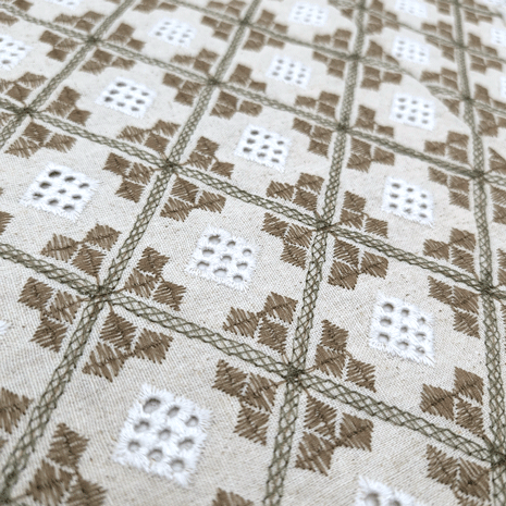 پارچه لینن برودری 18 رنگ کاراملی 