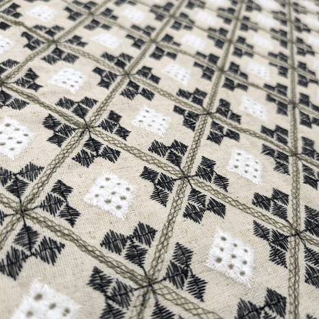 پارچه لینن برودری 18 رنگ سرمه ای 