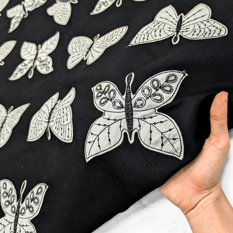 پارچه لینن پچ ورک رنگ مشکی 